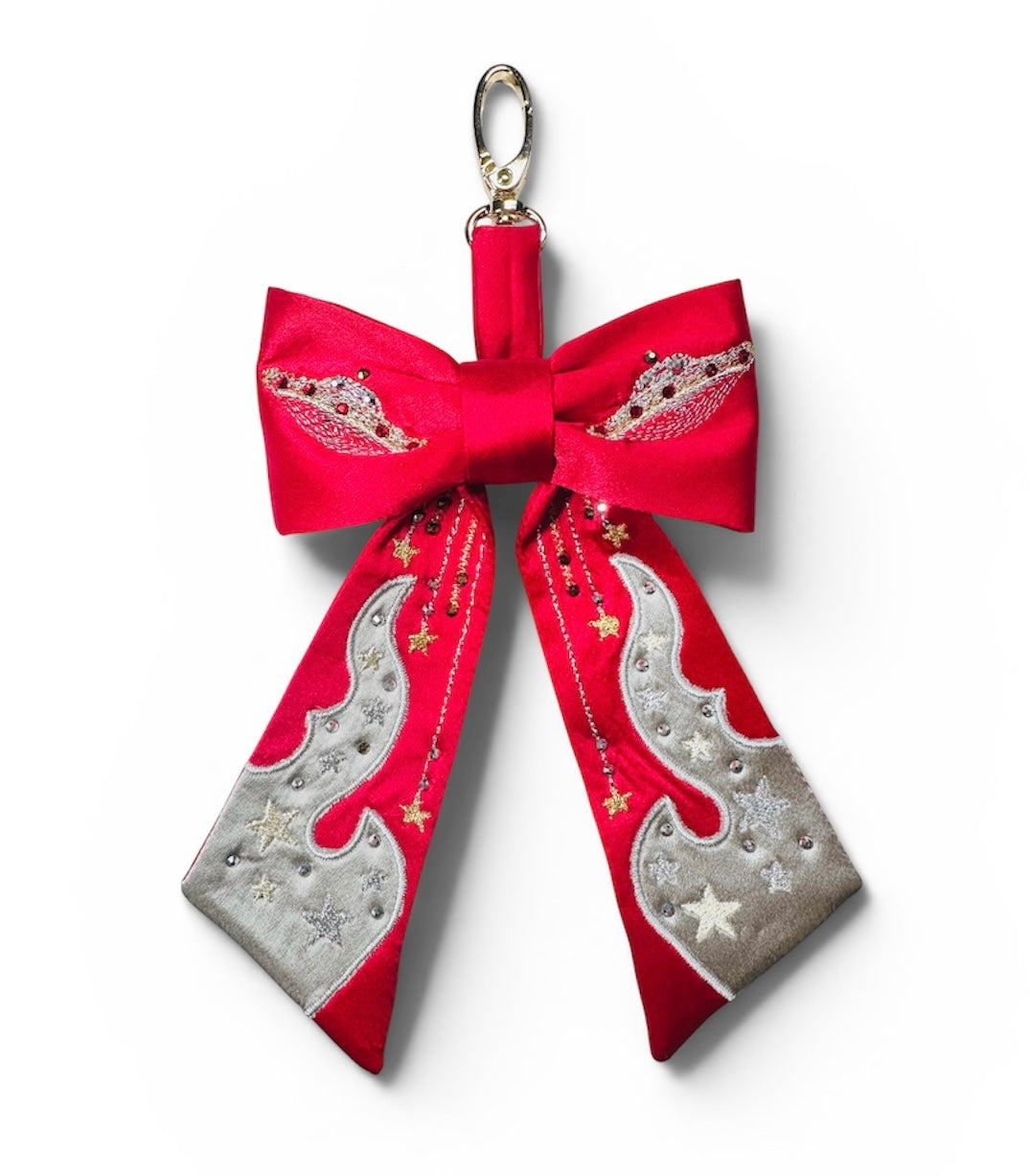 Cosmic flame convertible silk tie / bag charm