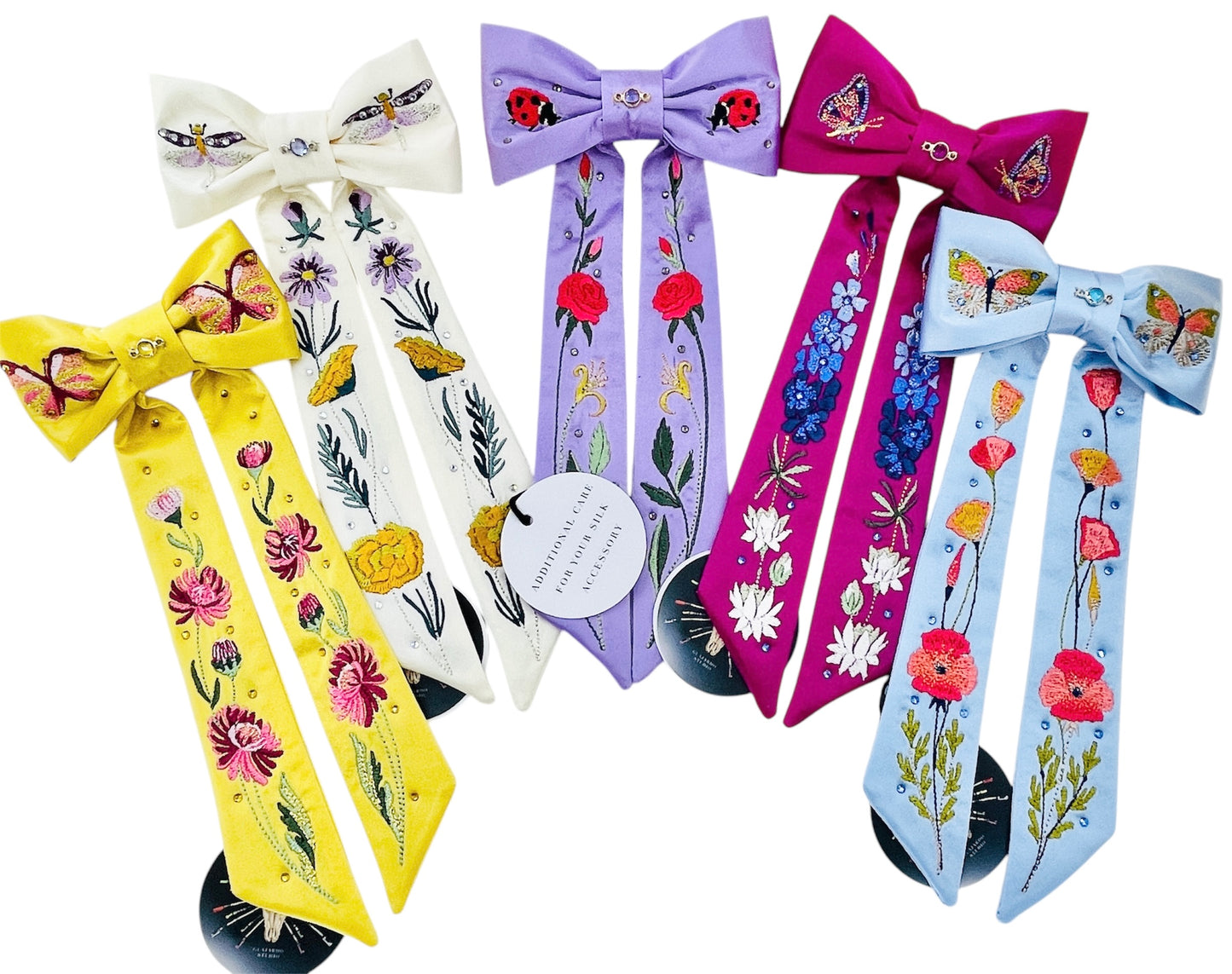 Birthday Botanicals silk hair bows