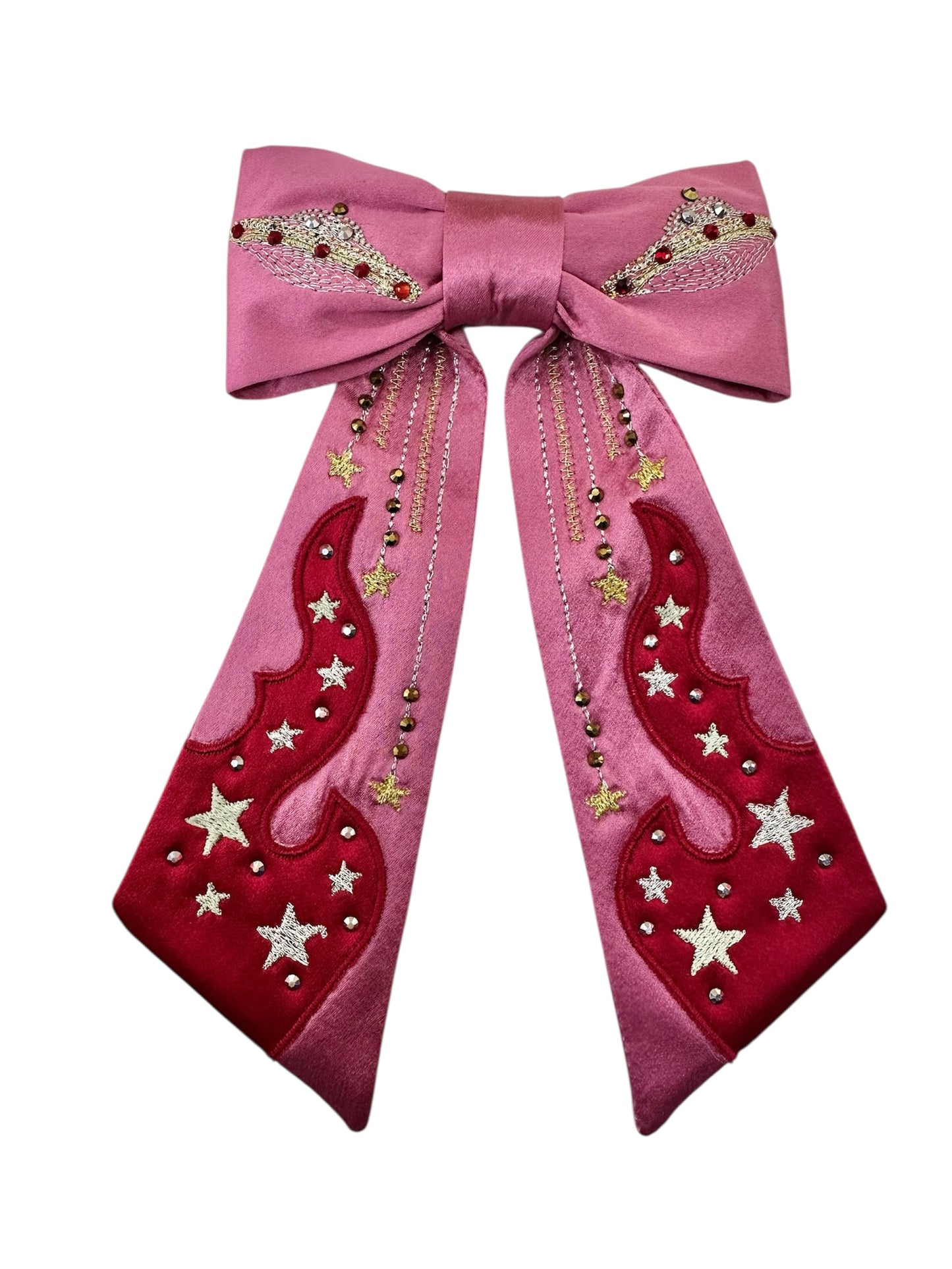 Cosmic flame convertible silk tie / bag charm