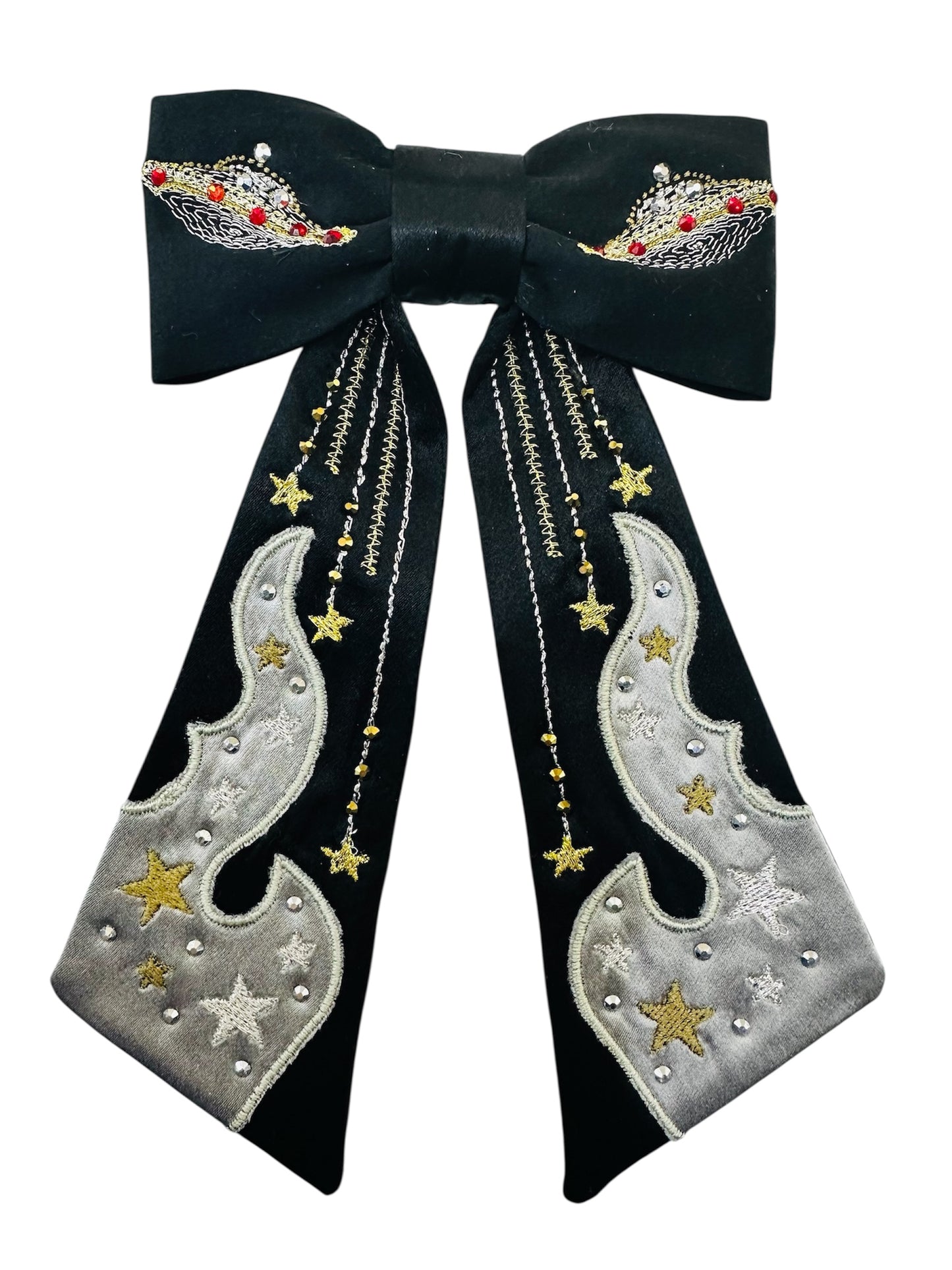 Cosmic flame convertible silk tie / bag charm