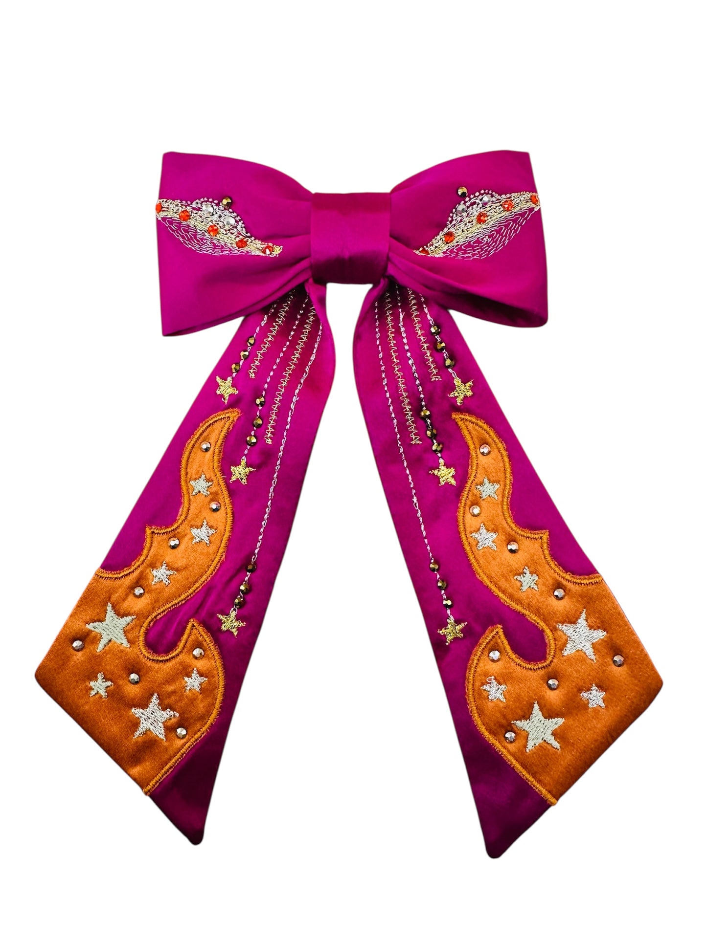 Cosmic flame convertible silk tie / bag charm