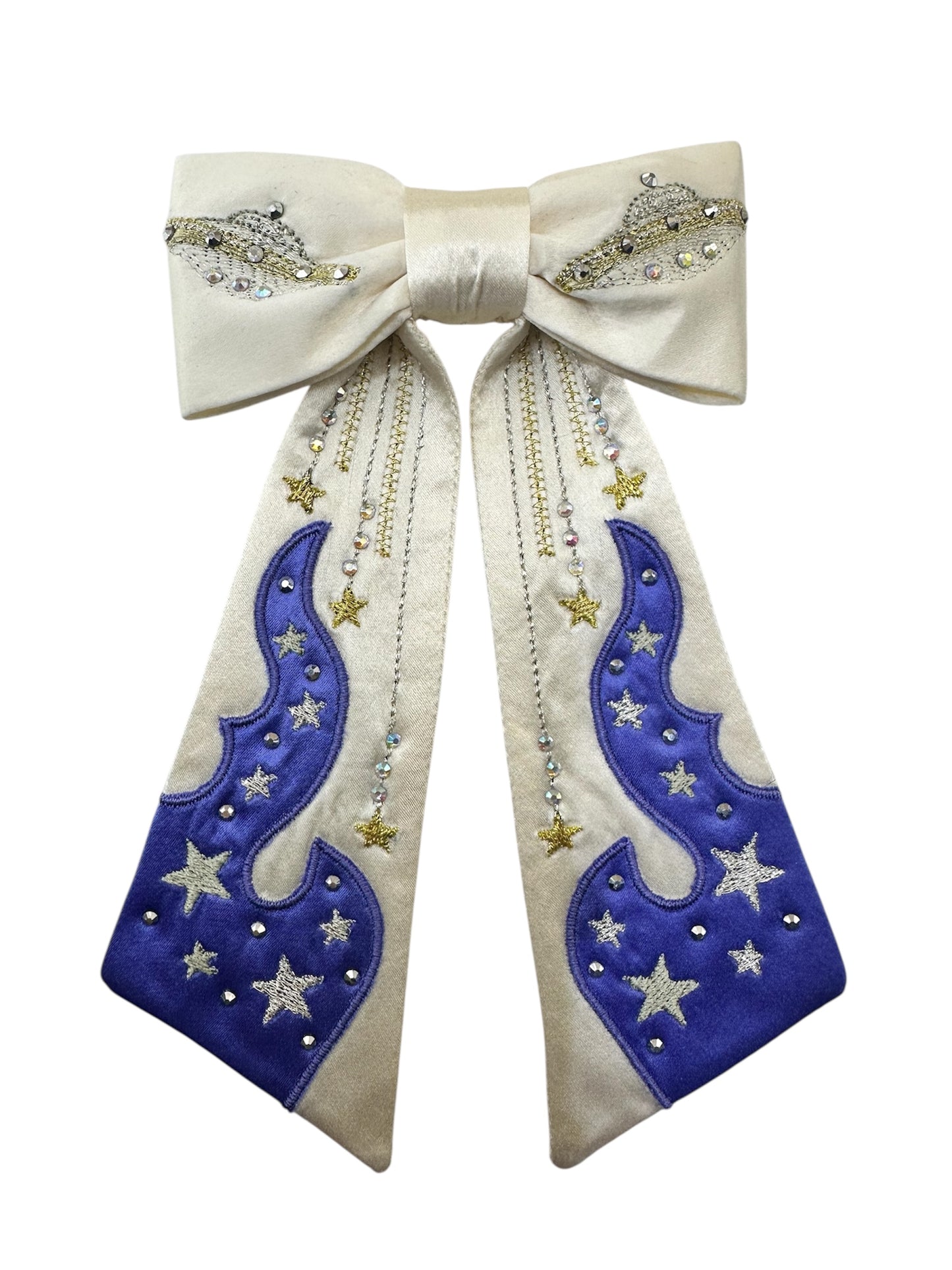 Cosmic flame convertible silk tie / bag charm