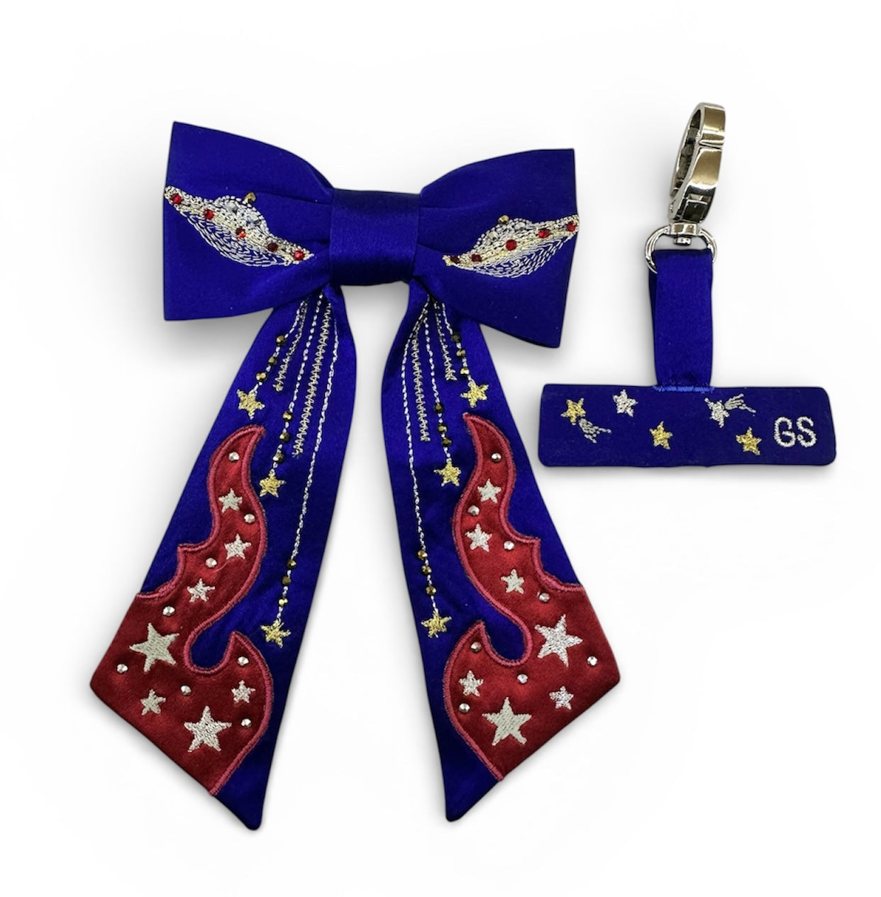 Cosmic flame convertible silk tie / bag charm