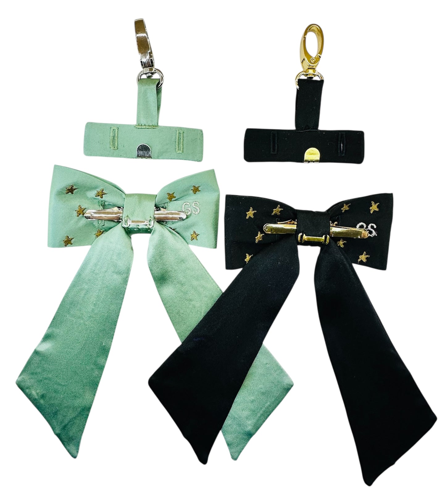 Cosmic flame convertible silk tie / bag charm