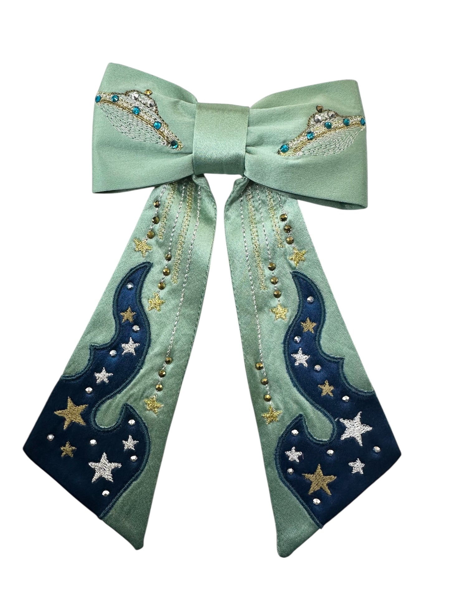 Cosmic flame convertible silk tie / bag charm