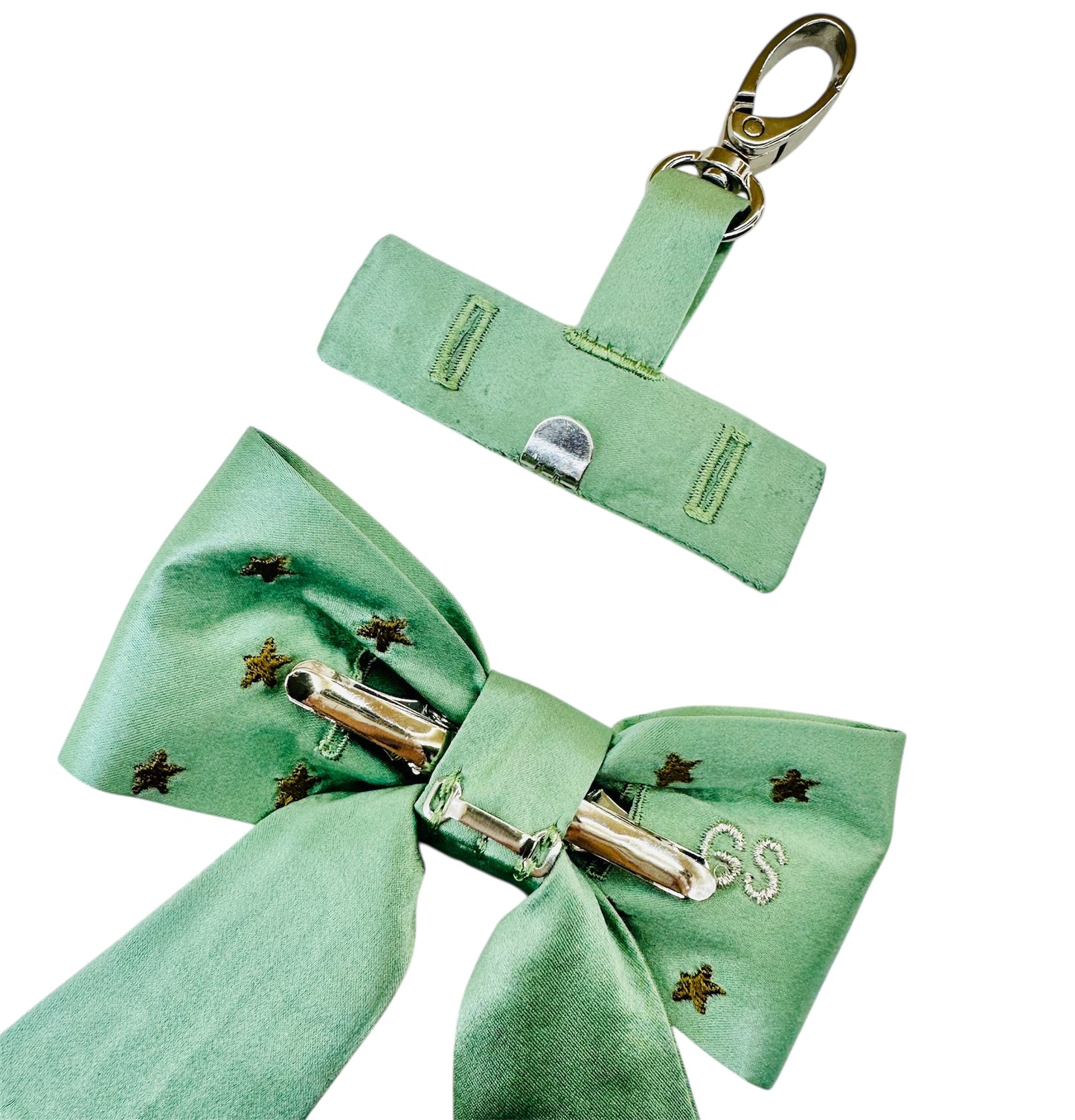 Cosmic flame convertible silk tie / bag charm