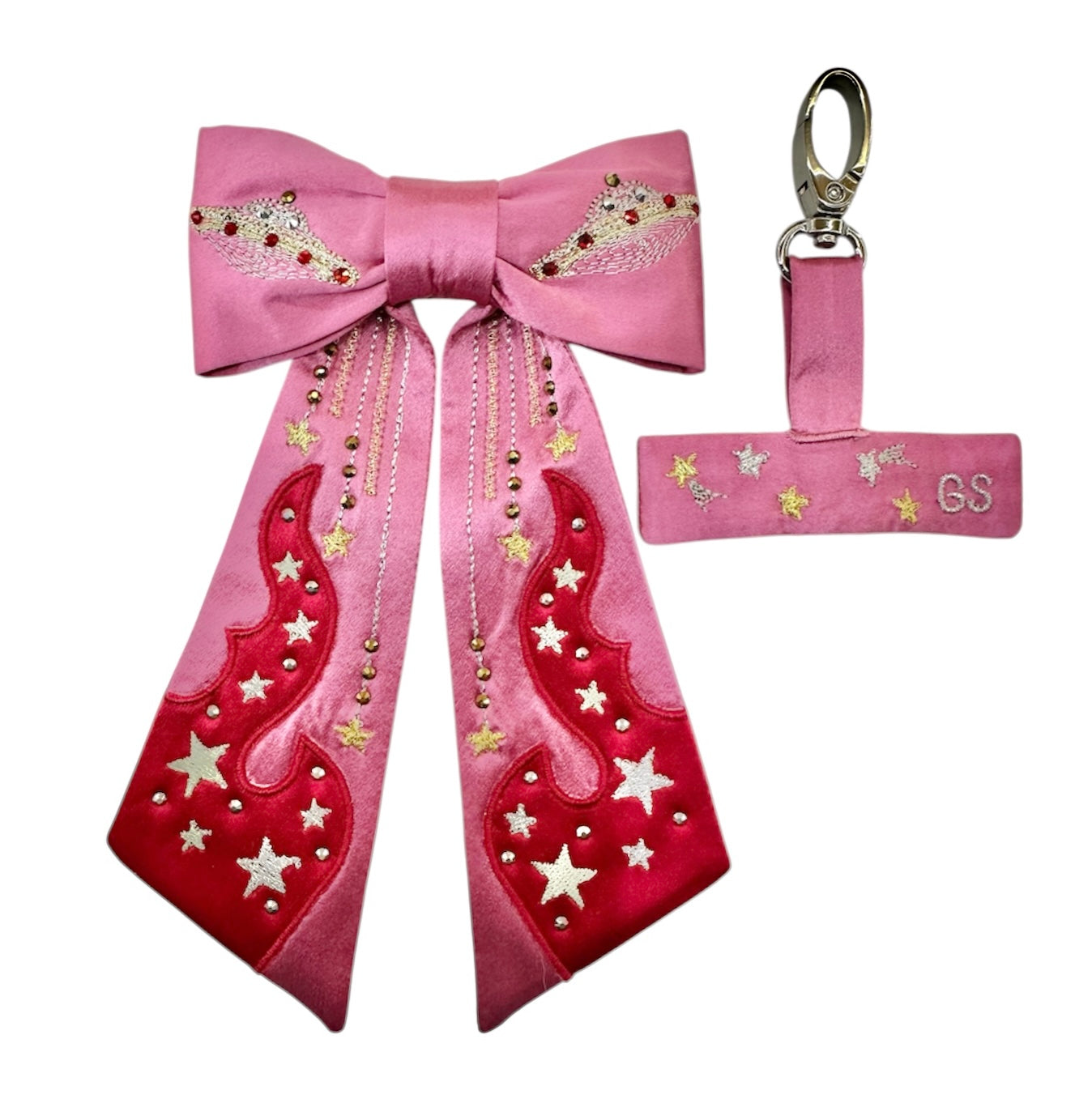 Cosmic flame convertible silk tie / bag charm