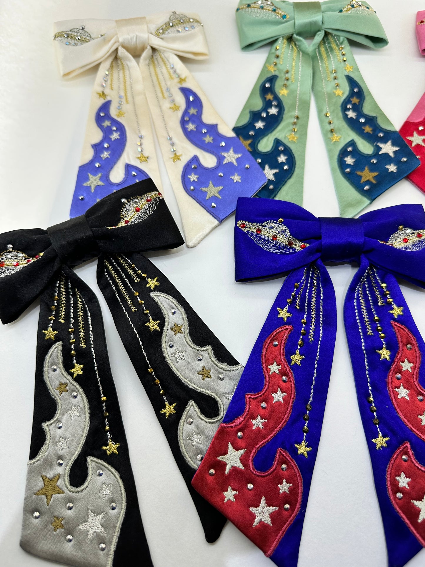 Cosmic flame convertible silk tie / bag charm