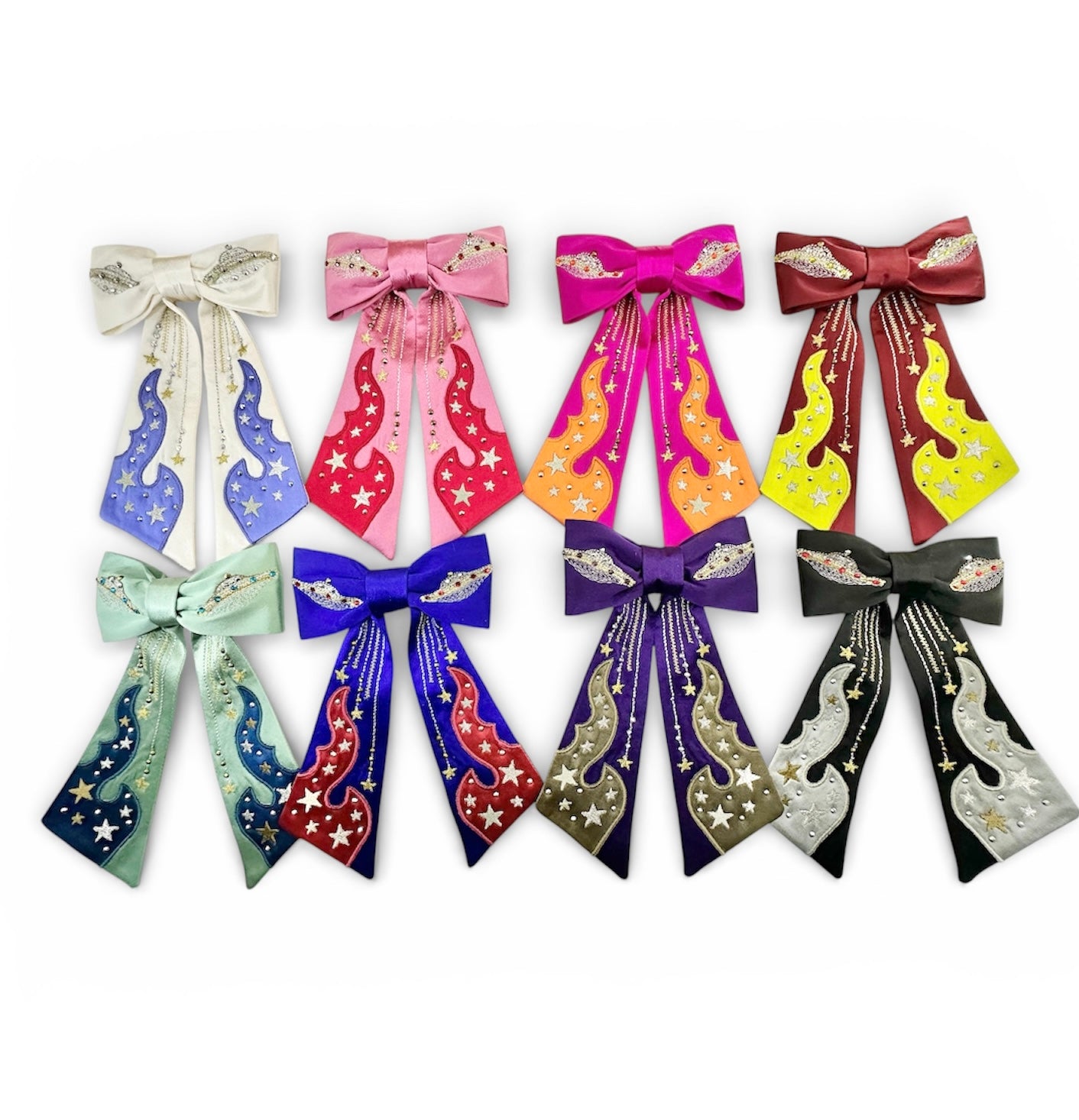 Cosmic flame convertible silk tie / bag charm