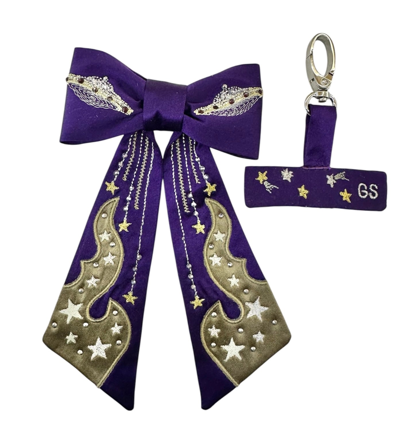 Cosmic flame convertible silk tie / bag charm