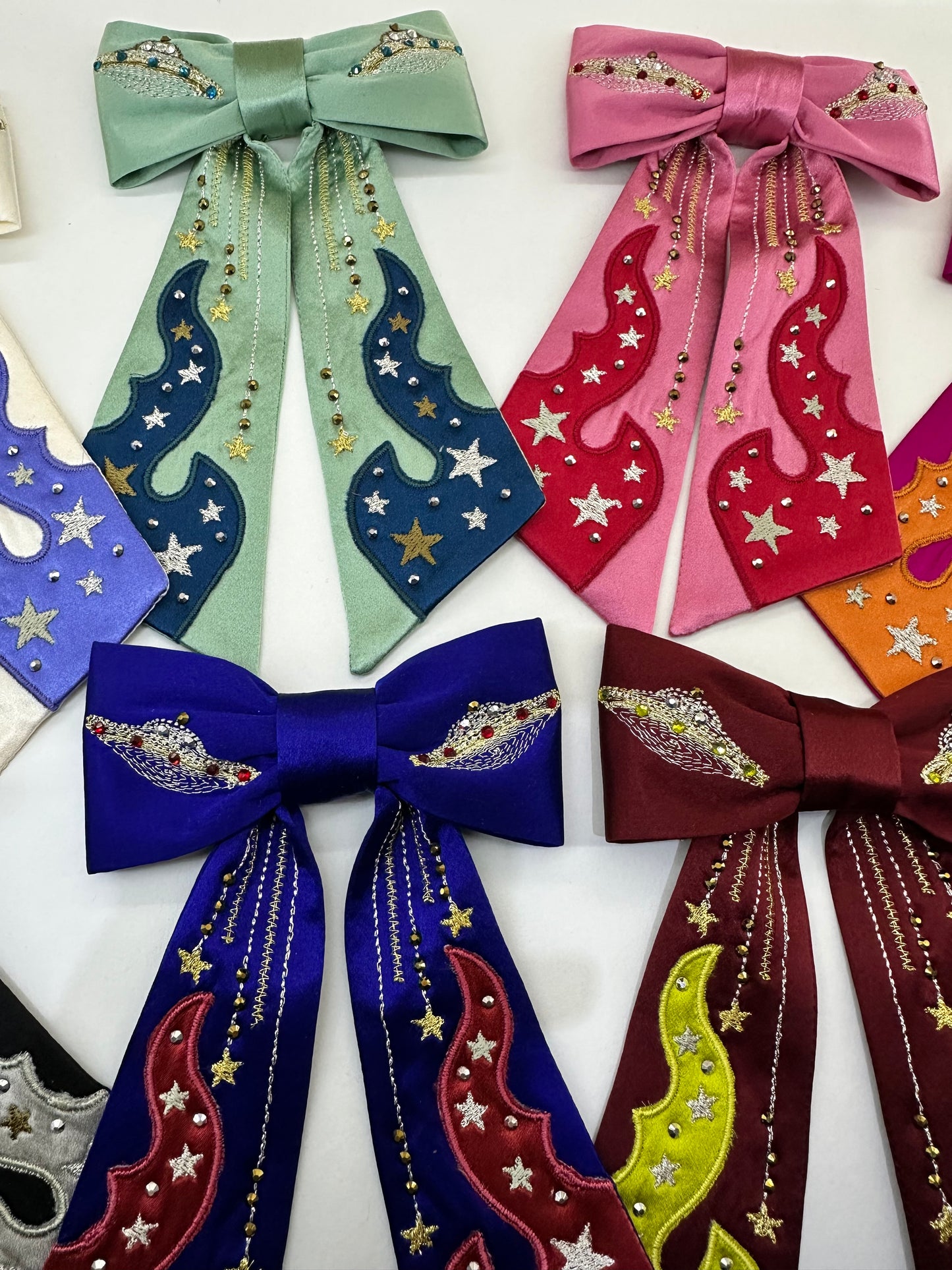 Cosmic flame convertible silk tie / bag charm