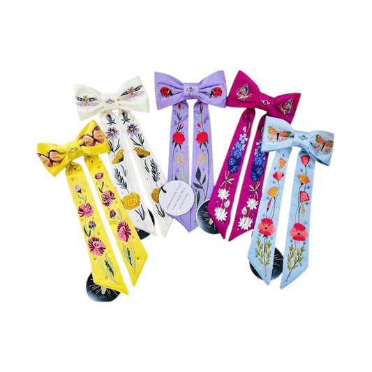 Birthday Botanicals silk hair bows