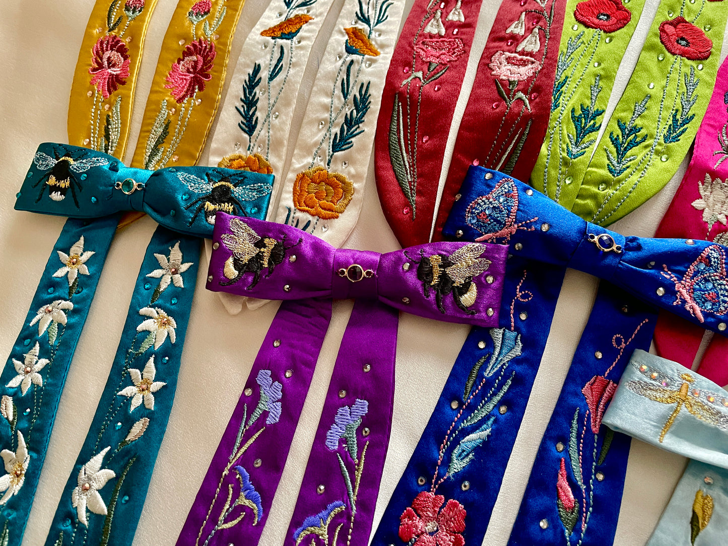 Birthday Botanicals silk clip ties